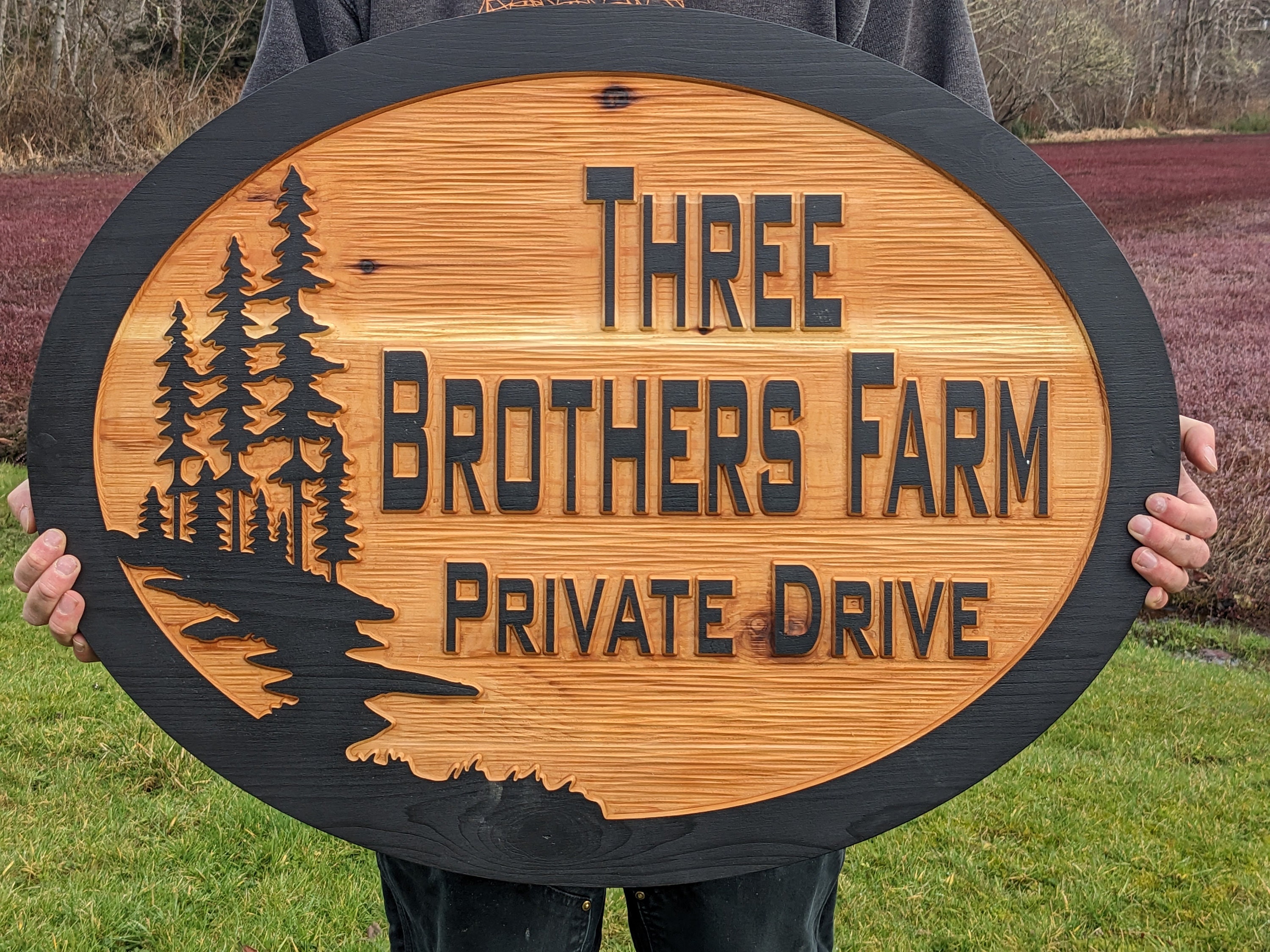 Double Sided or Single Sided Carved Wood Address Sign, Exterior