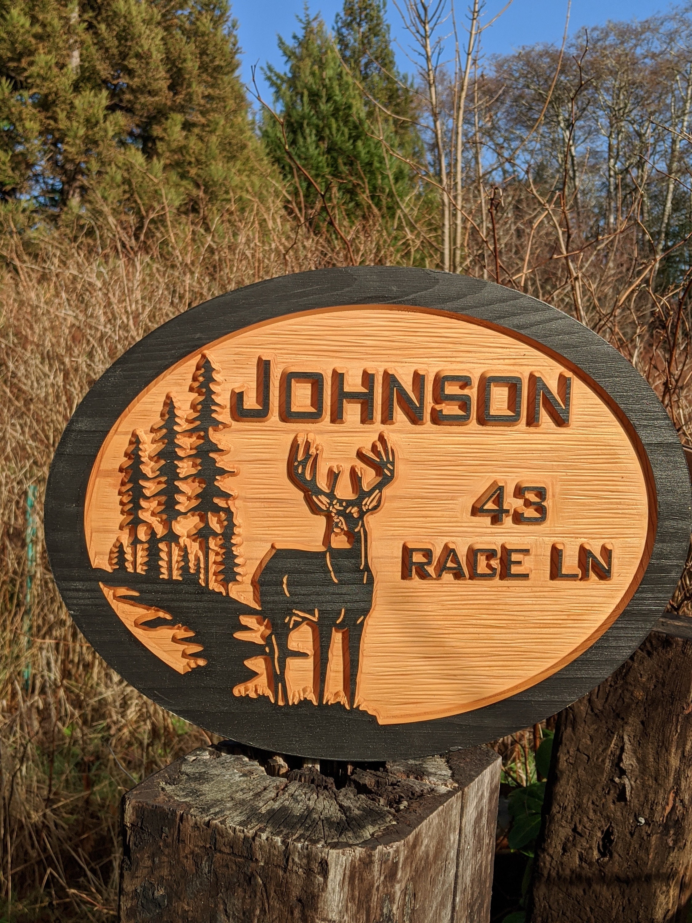 Custom Carved Wood Address Sign: Rustic Cabin Decor - Etsy