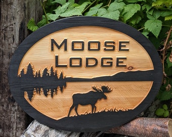 MOOSE MOTHER & BABIES on Cut Out Rustic Cabin Lodge Wood Sign Wall Decor NEW 