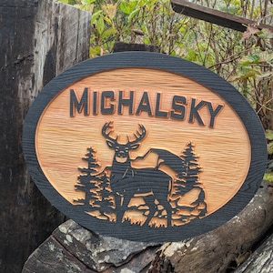 Rustic cedar driveway address sign for estates residential exterior last name sign Farmhouse country farm beachhouse lakehouse Beach wood