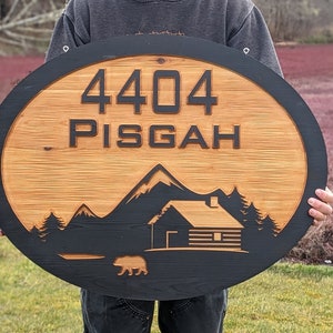 Double sided or Single sided Carved wood address sign, Exterior Family name sign engraved, farmhouse sign exterior sign outdoor wood sign