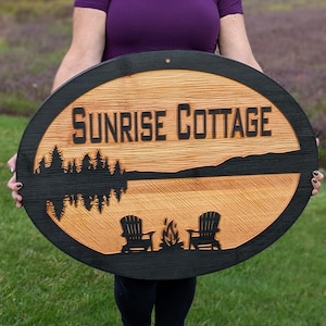 outdoor wood sign, Double sided or Single sided Carved Rustic