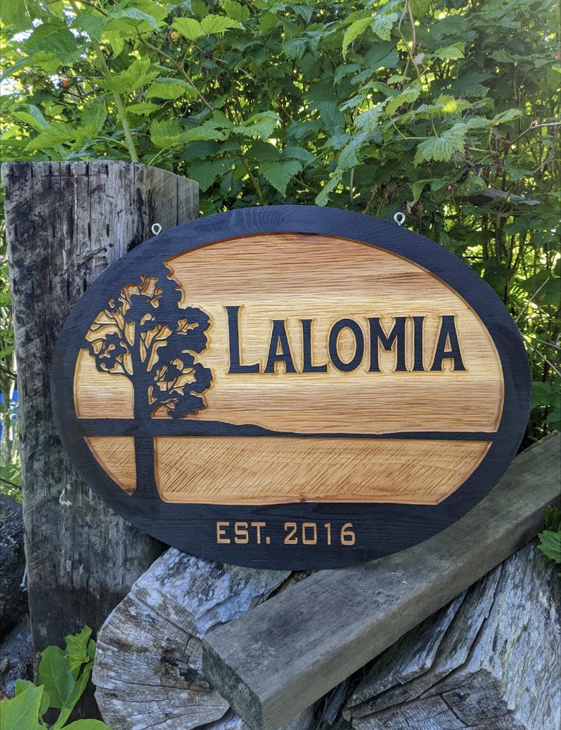 Tree Address Hanging Single or Double Sided Wood Address Estate Oak Tree Sign. - Etsy