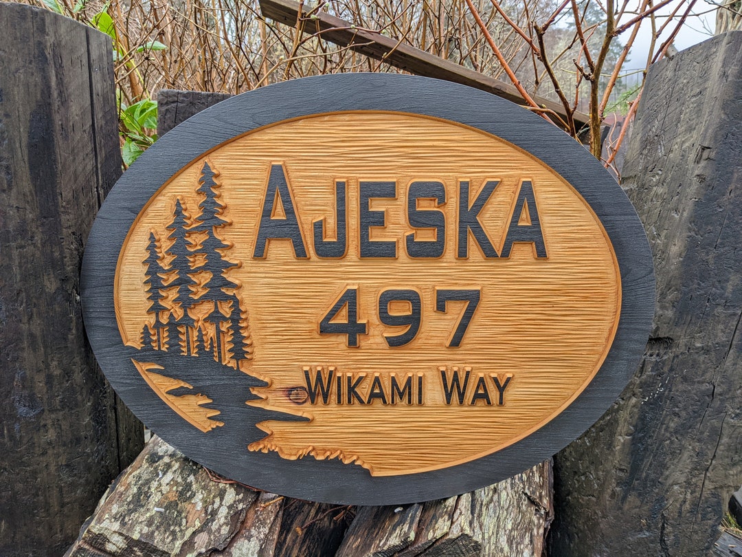 Outdoor House Sign, Personalized, Cedar Rustic, Farmhouse Address Last