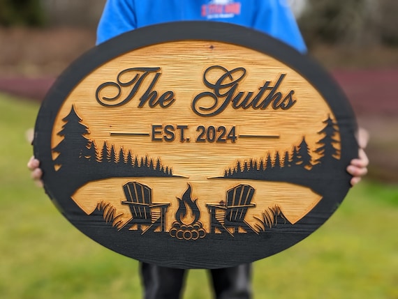 Double sided or Single sided Carved wood address sign, Exterior Family name sign engraved, farmhouse sign exterior sign outdoor wood sign