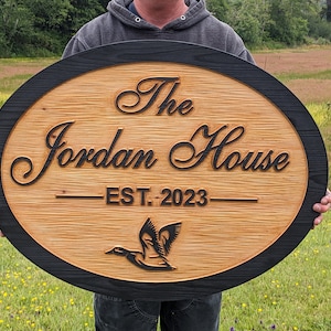 Rustic wood sign. Double sided or Single sided Carved outdoor address