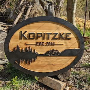 Outdoor driveway sign, carved, address sign, road sign, vacation rental sign Air bnb sign