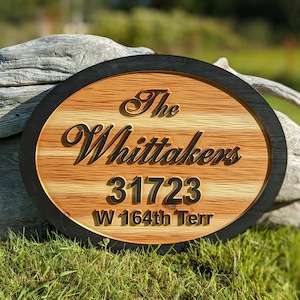 Double sided or Single sided Carved wood address sign, Exterior Family name sign engraved, farmhouse sign exterior sign outdoor wood sign image 5
