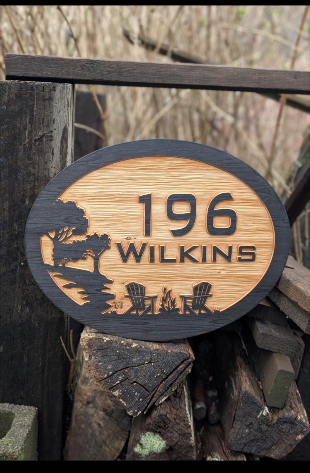 Hanging Single or Double Sided Wood Address Estate Oak Tree Sign. - Etsy