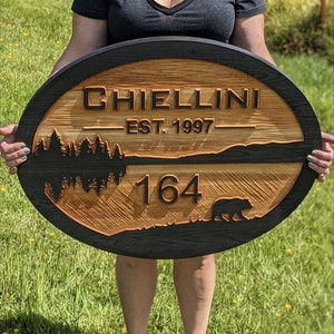 Double sided or Single sided Carved wood address sign
