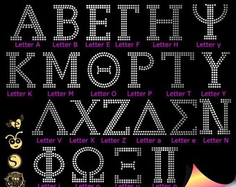 Greek Alphabet Rhinestone, ttf, for cricut and silhouette basic, rhinestone template font