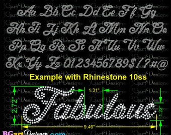 Elegant 2 Fancy/Script Fonts Alphabet Rhinestone, letters, ttf, for cricut silhouette and more, rhinestone template font