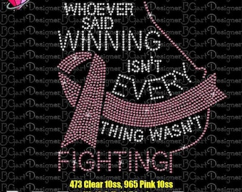 Breast cancer pink ribbon rhinestone svg template, instant download, cancer quote rhinestone svg, cricut, silhouette cameo, gcc, bling, svg