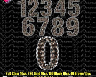 Leopard Big numbers rhinestone athletic, vector svg cut file, for cricut and silhouette basic, rhinestone template download