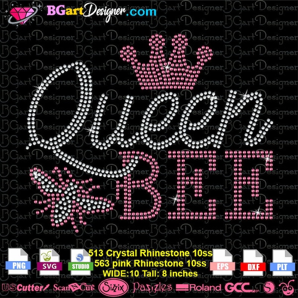 Queen bee svg, Rhinestone template svg, honey bee for cricut and silhouette
