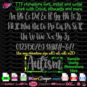 Bgartscript8 Lovely Fancy Script Fonts Alphabet Rhinestone, letters, ttf, svg eps dxf plt cricut silhouette etc, rhinestone template font