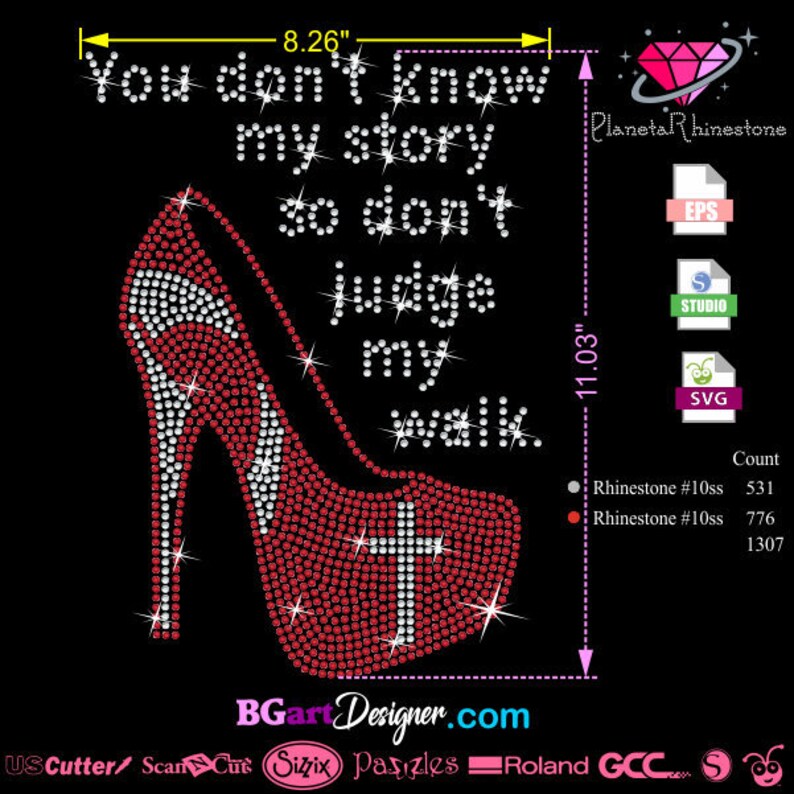 Download High heel faith bling Rhinestone svg eps quotes for cricut ...