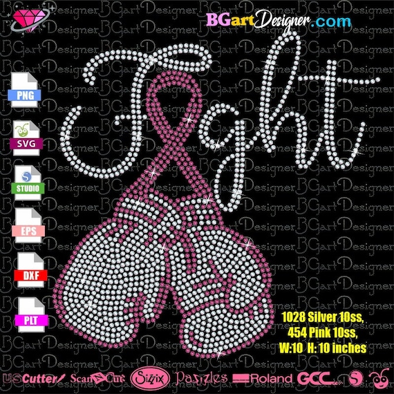 eps Download digital Rhinestone template Sunflower Pink Ribbon svg plt ...