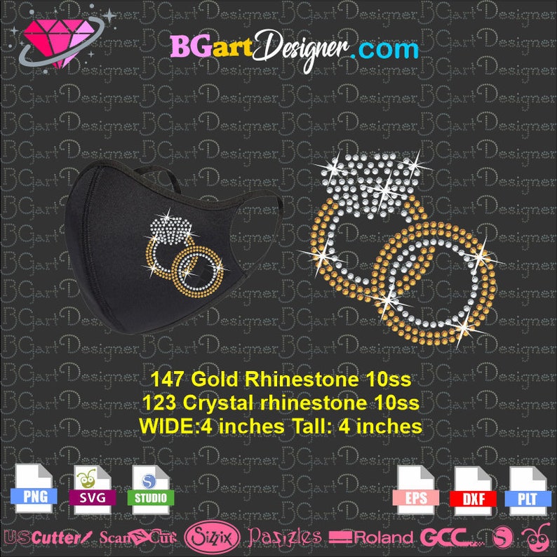 Download Instant download wedding rings rhinestone 10ss template ...