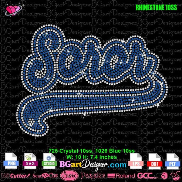 Download SVG digital rhinestone template soror cursive tail, silhouette bling cricut, sparkle DIY iron on transfer sorority embellishment