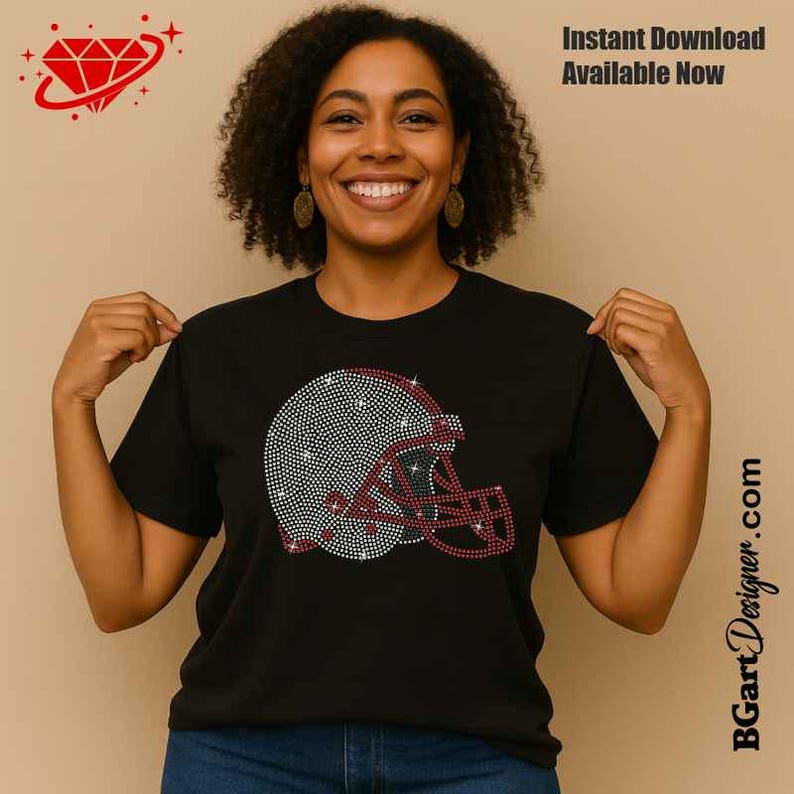 Football Helmet Rhinestone Template SVG Digital Download | PLT Bling ...