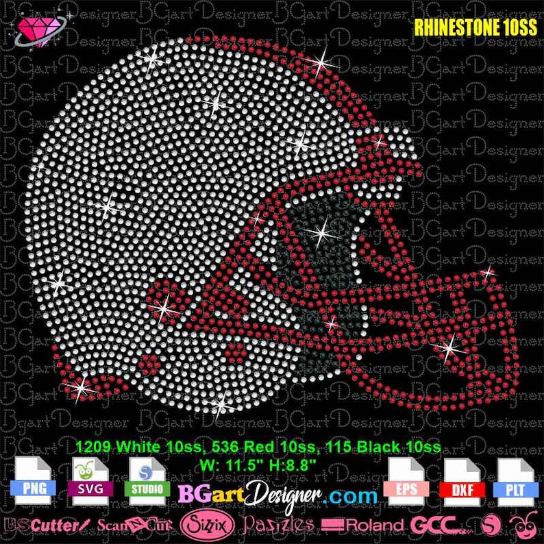 Football Helmet Rhinestone Template SVG Digital Download | PLT Bling ...