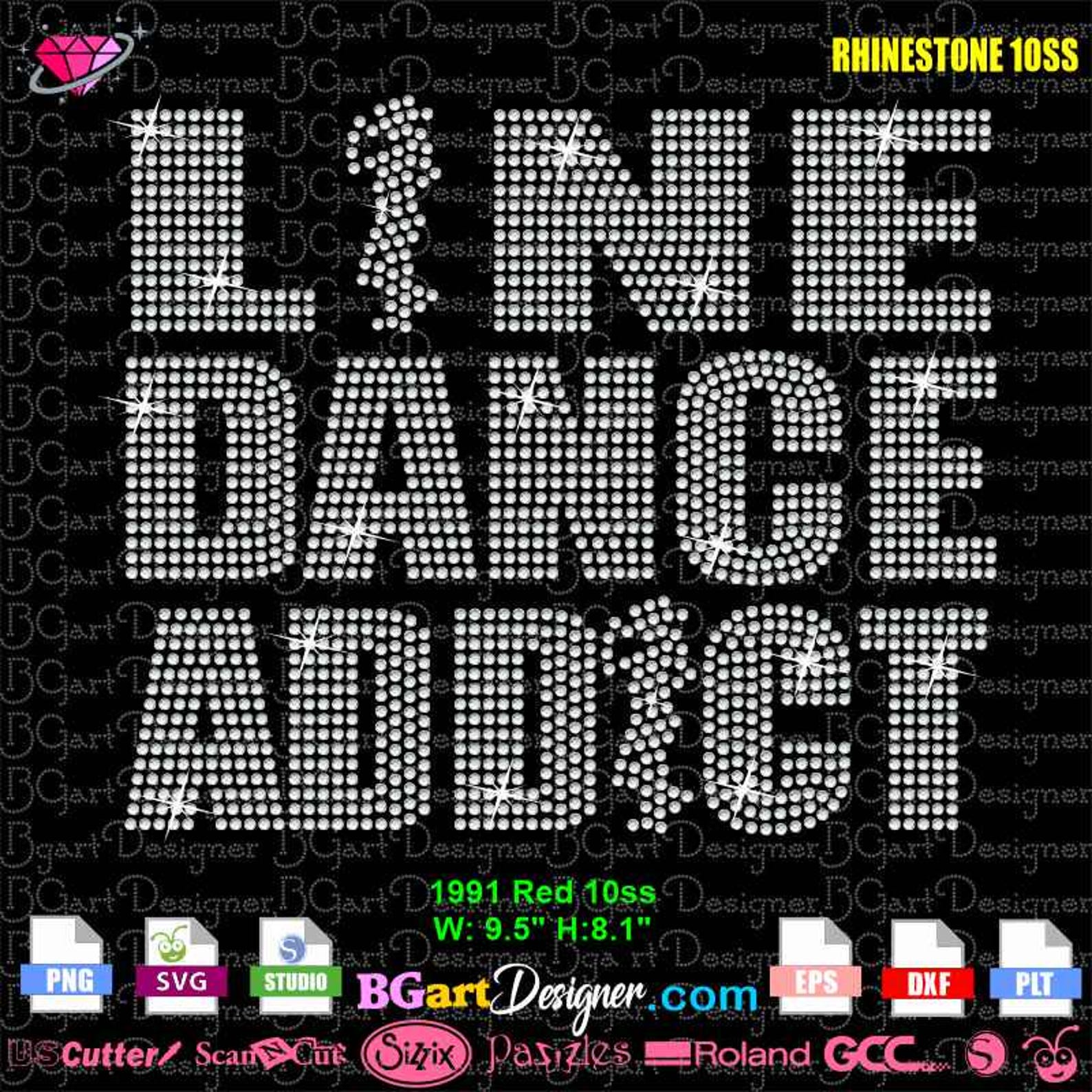 Line Dance Addict Rhinestone Template SVG, Line Dance Rhinestone Design ...