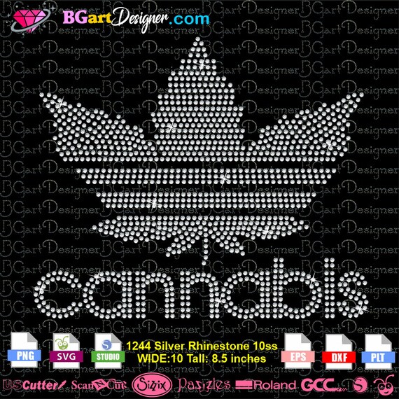 Download Cannabis Adidas Logo Rhinestone Svg Eps Weed Marijuana For Etsy