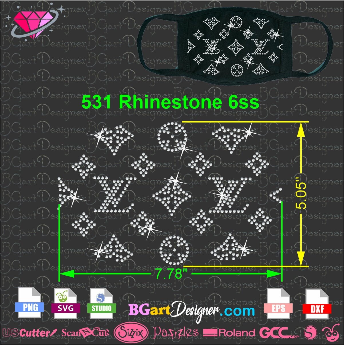 Download Instant download rhinestone 6ss template svg eps dxf plt ...