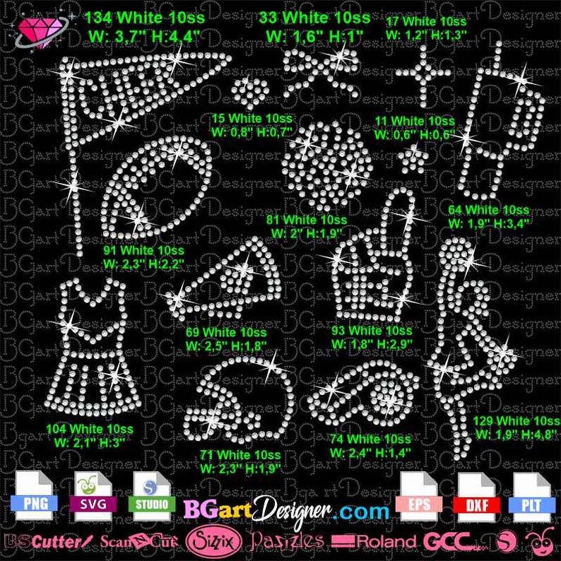 Cheer Elements Rhinestone Template Digital Download, DIY Cheerleading ...