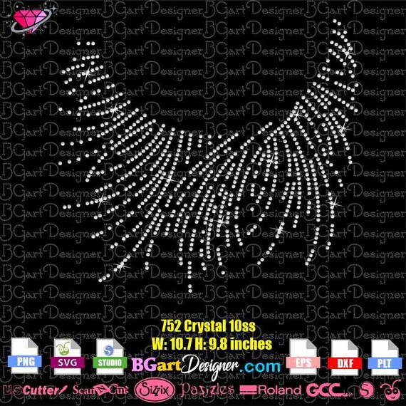 Download SVG Digital Rhinestone Template Neckline Necklace | Etsy