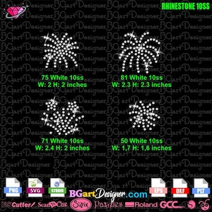 Download small bundle fireworks SVG digital rhinestone template, firework splash 4 july silhouette cricut, DIY iron on transfer shirt