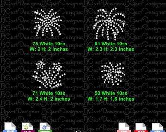 Download small bundle fireworks SVG digital rhinestone template, firework splash 4 july silhouette cricut, DIY iron on transfer shirt