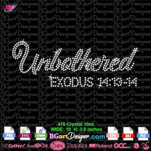 Unbothered exodus 14 13-14 Download SVG digital rhinestone template, bible verse silhouette bling cricut, DIY transfer for t-shirt