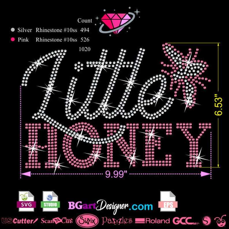 Download Little honey Rhinestone svg eps quotes for cricut and | Etsy