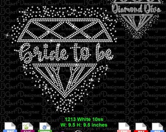 Instant download Bride spray Diamond Girl rhinestone 10ss template svg, silhouette cricut vector cut files,  diy transfer, bride groom