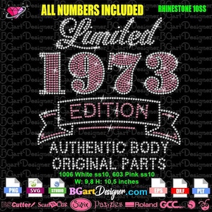 Limited edition authentic body original parts Download SVG digital rhinestone template, all numbers included silhouette cricut, DIY transfer