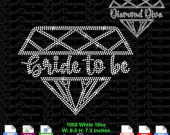 Instant download Bride Diamond Girl rhinestone 10ss template svg, silhouette cricut vector cut files,  diy transfer, bride groom