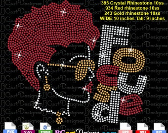 Digital Download focused black woman Rhinestone ss10 svg, curly hair girl eps, for cricut, GCC and silhouette, rhinestone template