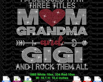 Download Blessed titles mom gigi and grandma rock Rhinestone svg, bling design, for cricut, silhouette, digital template mother day