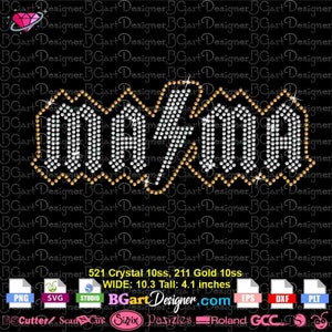 Download Mama ACDC SVG Eps Plt Digital Rhinestone Template, Cricut ...