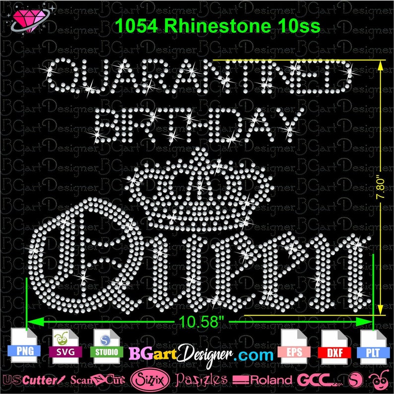 Download Quarantined birthday queen Rhinestone svg download ...