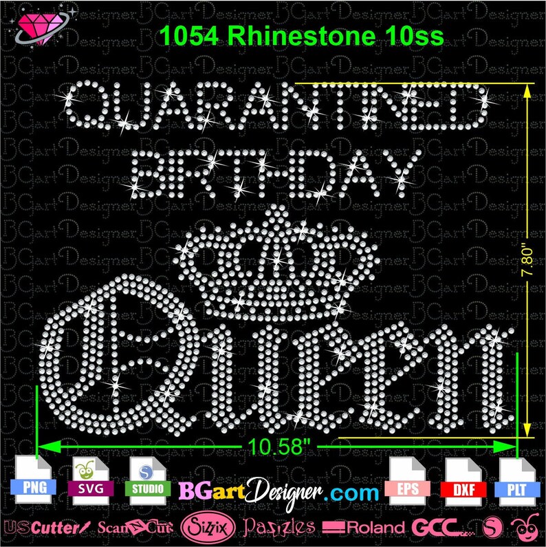 Download Quarantined birthday queen Rhinestone svg download / Glitter | Etsy