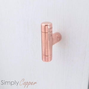 Copper T-Bar Kitchen / Furniture Drawer or Cupboard Handle Pull - Handmade
