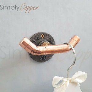 Copper Double Coat Hook / Kitchen Hook / Towel Hook image 1