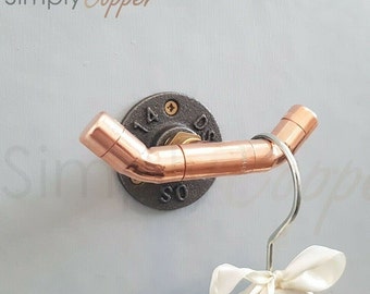 Copper Double Coat Hook / Kitchen Hook / Towel Hook