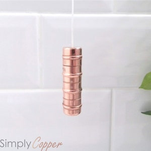 Copper Light Pull / Bathroom Ceiling Fan Switch Pull - Choice Of Cord Colours & Lengths