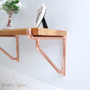 Copper Shelf Bracket With Angled Support