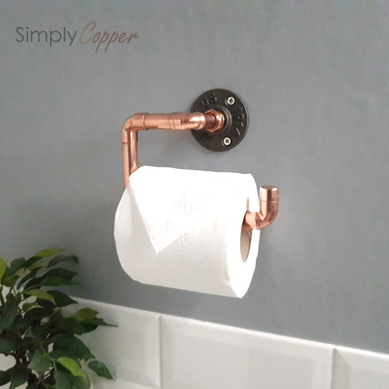 Copper Toilet Roll Holder & Cast Iron Wall Mount Industrial Etsy UK