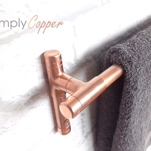 Copper Towel Rail / Towel Holder (T-Bar Design)